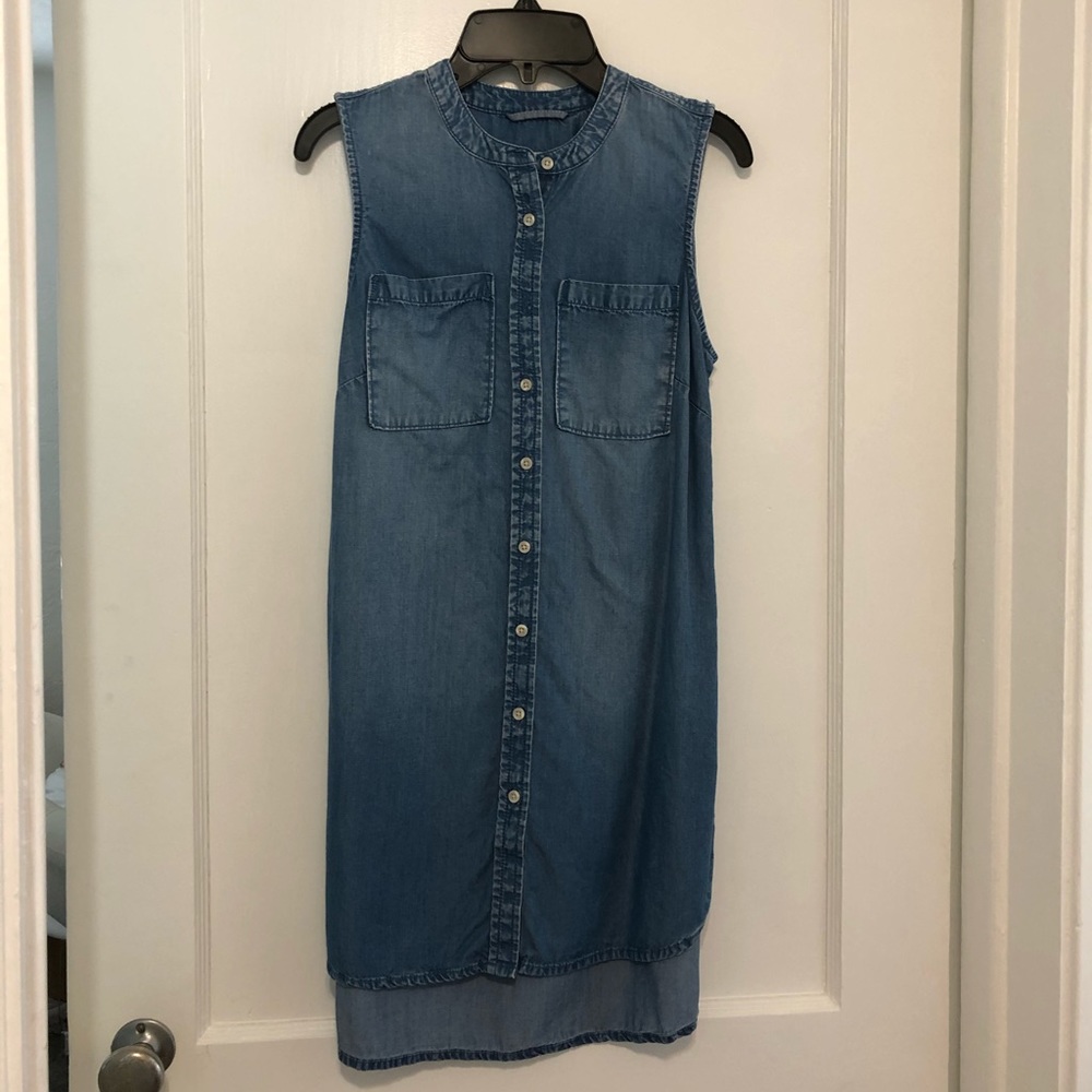 denim sleeveless dress